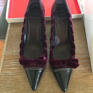 Coach heels with leather and suede